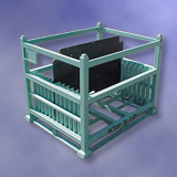 Collapsible shipping container with 4-way entry and built in Kanban holder